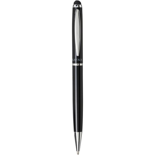 ein stift mit schwarzem körper und silber Lento Stylus Kugelschreiber (schwarze Mine) (Bild 1)