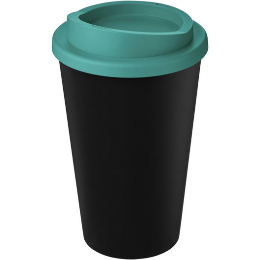 eine schwarze und grüne tasse mit einem deckel Americano® Eco 350 ml recycelter Becher (Bild 1)