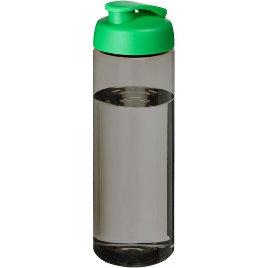 eine wasserflasche mit einem grünen deckel und einem schwarzen boden H2O Active® Eco Vibe 850 ml Sportflasche mit Klappdeckel (Bild 1)