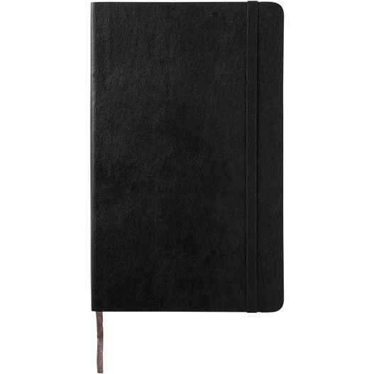 ein schwarzes notizbuch mit einem braunen streifen Moleskine Classic Softcover Notizbuch L – blanko (Bild 1)