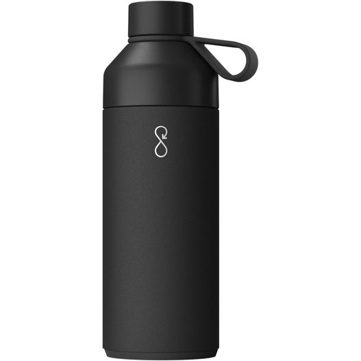 eine schwarze wasserflasche mit schwarzem deckel Big Ocean Bottle 1 L vakuumisolierte Flasche (Bild 1)