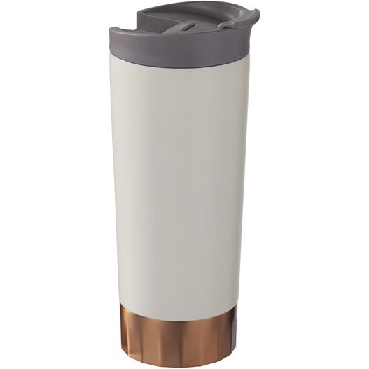 ein weißer und brauner reisebecher mit einem deckel Peeta 500 ml Kupfer-Vakuum Isolierbecher (Bild 1)