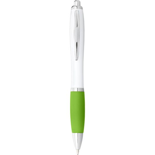 ein stift mit einer grünen spitze und einem weißen körper Nash Kugelschreiber weiß mit farbigem Griff (schwarze Mine) (Bild 1)