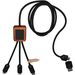 SCX.design C38 40W 5-in-1 Ladekabel aus rPET in quadratischem Bambusgehäuse mit Leuchtlogo