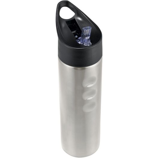 eine edelstahl-wasserflasche mit schwarzem deckel Trixie 750 ml Edelstahl Sportflasche (Bild 1)