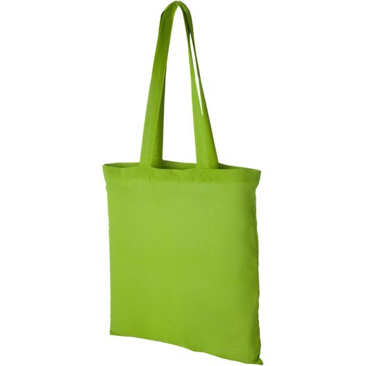 eine limette grüne tasche mit einem weißen hintergrund Peru 180 g/m² Baumwoll Tragetasche 7L (Bild 1)