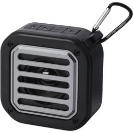 Produktabbildung Solo 3W IPX5 Solar Bluetooth®-Lautsprecher aus recyceltem RCS Kunststoff mit Karabinerhaken Solo 3W IPX5 Solar Bluetooth®-Lautsprecher aus recyceltem RCS Kunststoff mit Karabinerhaken