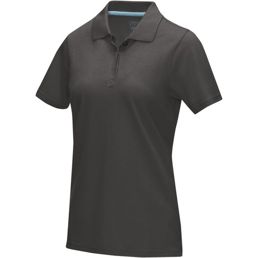 ein frauen poloshirt mit einem kragen und einem kurzen ärmel Graphite Poloshirt aus GOTS-zertifizierter Bio-Baumwolle für Damen (Bild 1)