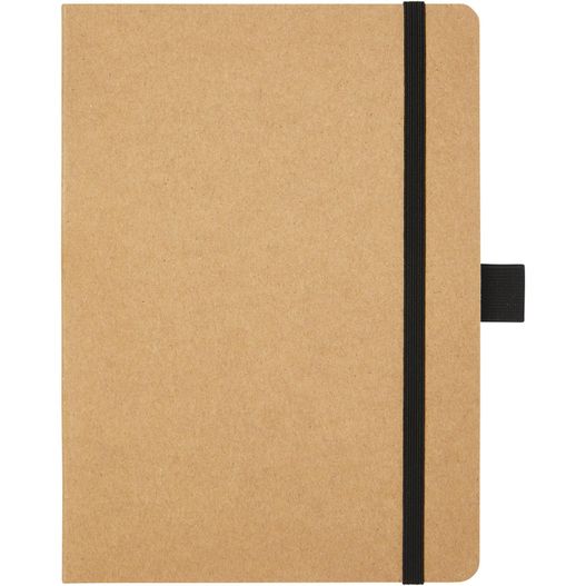 ein braunes notizbuch mit einem schwarzen streifen auf dem cover Berk Notizbuch aus recyceltem Papier (Bild 1)