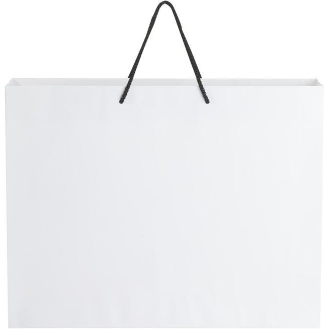 Produktabbildung Handgefertigte 170 g/m² Integra-Papiertüte mit Kunststoff Kordelgriffen – 45 × 10 × 35 cm Handgefertigte 170 g/m² Integra-Papiertüte mit Kunststoff Kordelgriffen – 45 × 10 × 35 cm