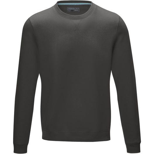ein schwarzes sweatshirt mit blauem streifen auf der brust Jasper Pullover mit Rundhalsausschnitt aus Bio-Material für Herren (Bild 1)