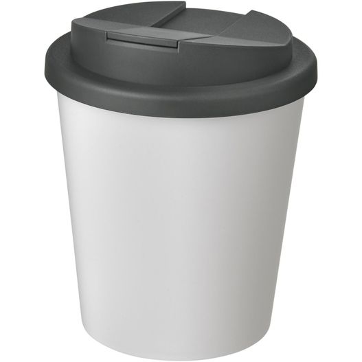 eine weiße tasse mit einem deckel und einem schwarzen deckel Americano® Espresso 250 ml Isolierbecher mit auslaufsicherem Schraubverschluss (Bild 1)