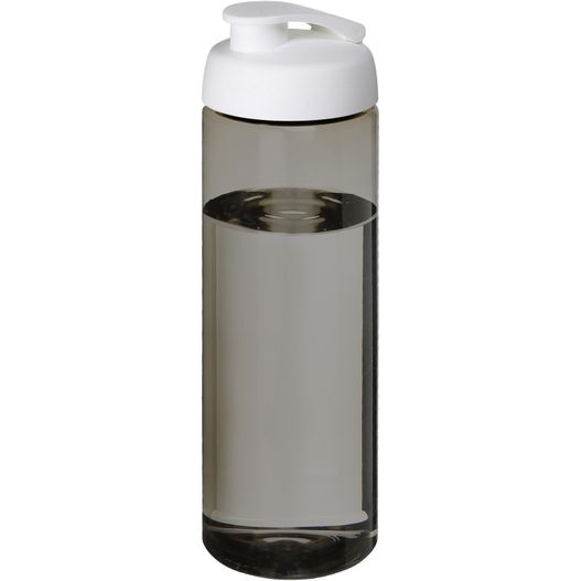 eine graue und weiße wasserflasche mit weißem deckel H2O Active® Eco Vibe 850 ml Sportflasche mit Klappdeckel (Bild 1)