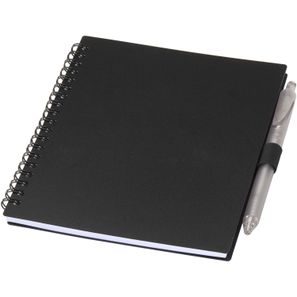 Niove Softcover Notizbuch aus recyceltem Kunststoff mit Kugelschreiber (blaue Mine)