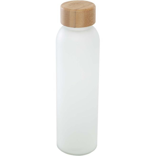 Produktabbildung Lume 500 ml Flasche aus mattiertem Kalknatronglas mit Bambusdeckel Lume 500 ml Flasche aus mattiertem Kalknatronglas mit Bambusdeckel