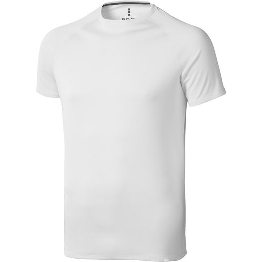 ein weißes t-shirt mit schwarzem logo auf der brust Niagara T-Shirt cool fit für Herren (Bild 1)