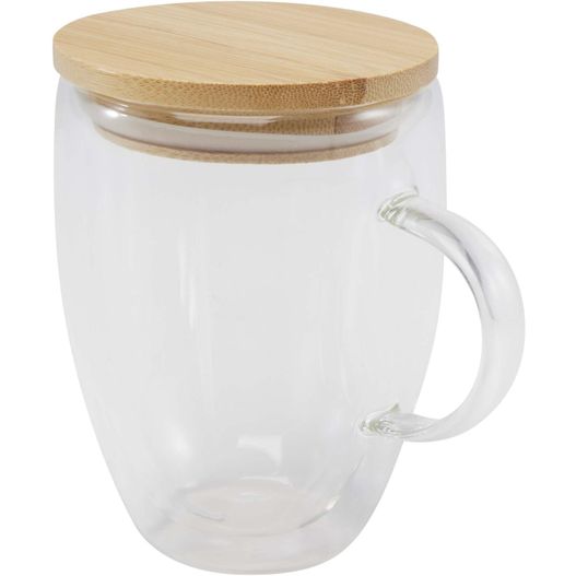 Leona 350 ml Glasbecher mit Bambusdeckel (Bild 1)