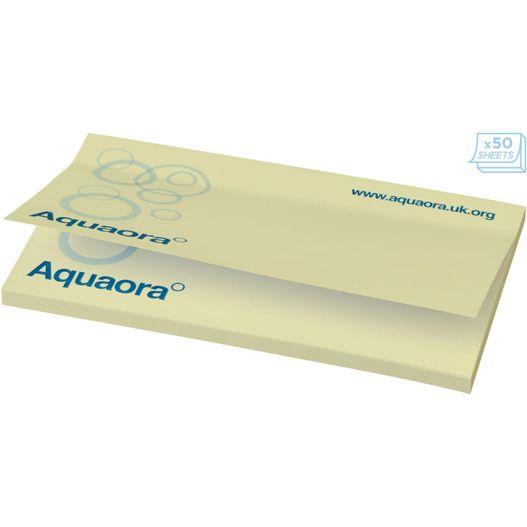 ein gelb klebriges pad mit einem logo auf ihm Sticky-Mate® Haftnotizen 127 x 75 mm (Bild 1)