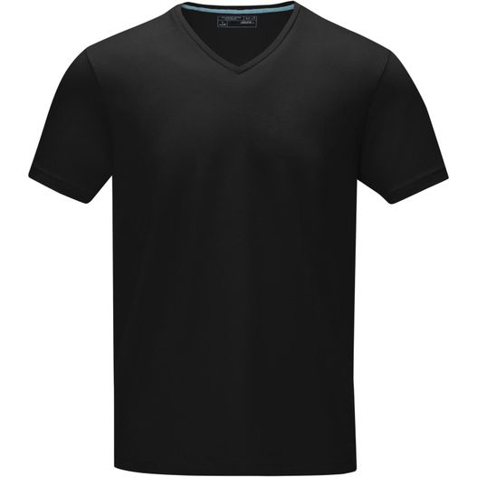 schwarz v - hals t - shirt mit blauem streifen Kawartha T-Shirt für Herren mit V-Ausschnitt (Bild 1)