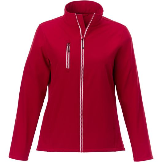 eine frauen rote jacke mit einem reißverschlusskragen Orion Softshelljacke für Damen (Bild 1)