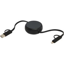 Alasia 100 cm 5-in-1 Kabel aus recyceltem Kunststoff und Aluminium, einziehbar, für Datenübertragung und mit 45W Schnellladun