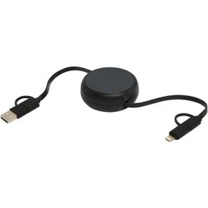 Alasia 100 cm 5-in-1 Kabel aus recyceltem Kunststoff und Aluminium, einziehbar, für Datenübertragung und mit 45W Schnellladun