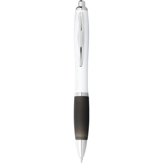 ein stift mit schwarzer spitze und weißem körper Nash Kugelschreiber weiß mit farbigem Griff (blaue Mine) (Bild 1)