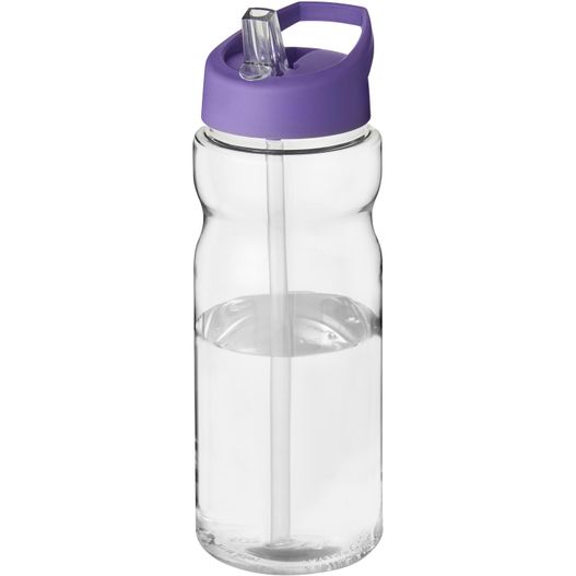 eine lila und klare wasserflasche mit einem stroh H2O Active® Base 650 ml Sportflasche mit Ausgussdeckel (Bild 1)