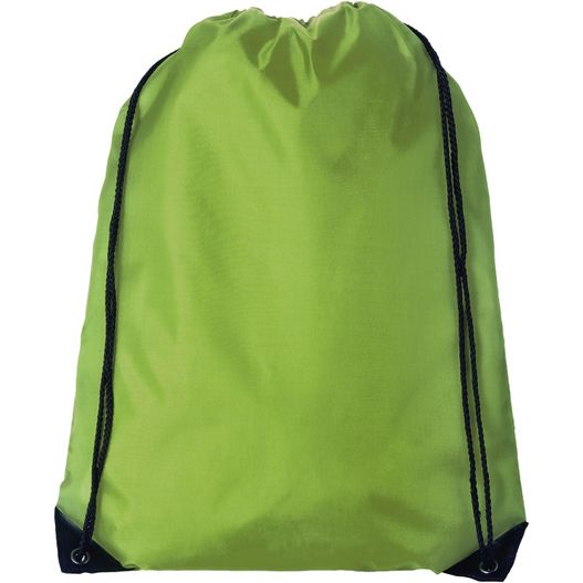 eine limette grüner rucksacktasche mit schwarzem trimm Oriole Premium Turnbeutel 5L (Bild 1)