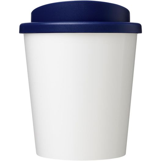 eine weiße tasse mit einem blauen deckel und einem deckel Brite-Americano® Eco Isolierbecher, 250 ml (Bild 1)
