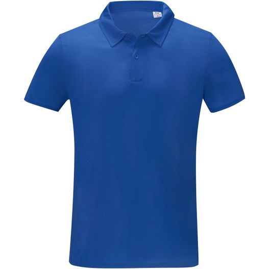 ein blaues poloshirt mit einem weißen logo auf der brust Deimos Poloshirt cool fit mit Kurzärmeln für Herren (Bild 1)