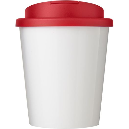 eine weiße tasse mit einem roten deckel und einem roten deckel Brite-Americano® Espresso 250 ml Isolierbecher mit auslaufsicherem Schraubverschluss (Bild 1)