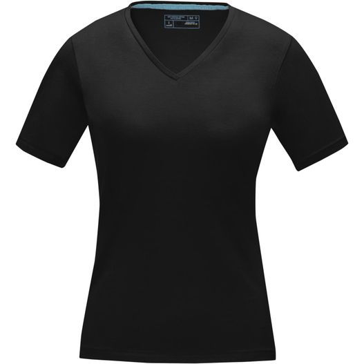 ein schwarzes hemd mit einem blauen streifen auf der brust Kawartha T-Shirt für Damen mit V-Ausschnitt (Bild 1)