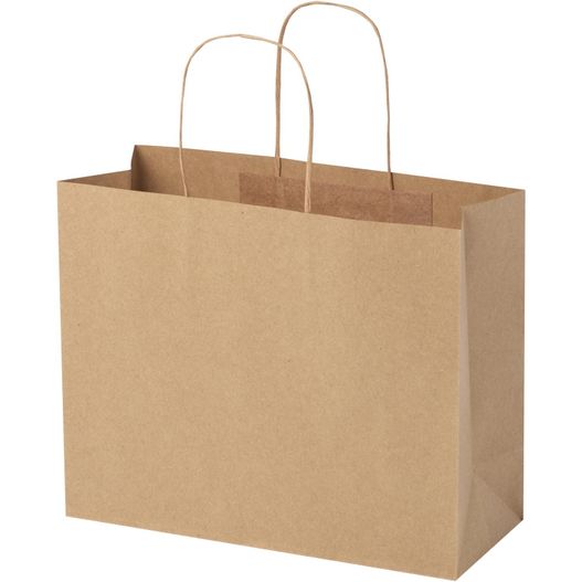 Kraftpapiertasche 120 g/m² mit gedrehten Griffen – 31 × 12 × 25 cm (Bild 1)