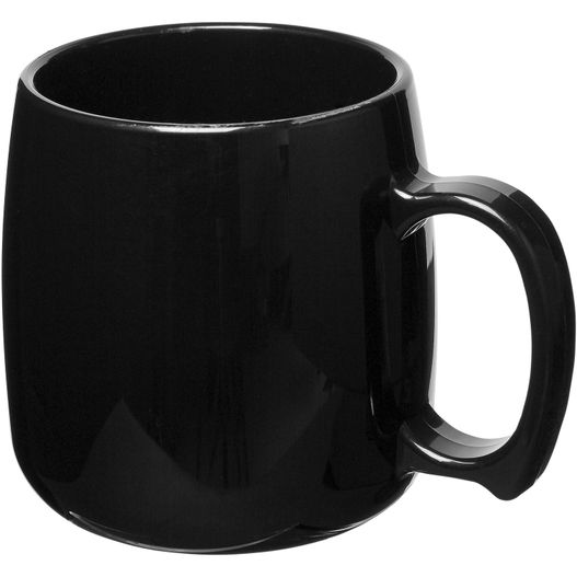 ein schwarzer kaffeebecher mit einem griff auf weißem hintergrund Classic 300 ml Kunststoffbecher (Bild 1)