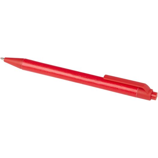 ein roter stift mit schwarzer spitze Chartik Kugelschreiber aus recyceltem Papier mit matter Oberfläche, einfarbig (schwarze Mine) (Bild 1)