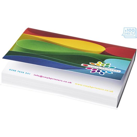 eine weiße box mit einem regenbogen-design darauf Sticky-Mate® Haftnotizen A7 100x75mm (Bild 1)