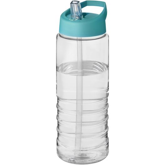 eine wasserflasche mit blauem deckel und stroh H2O Active® Treble 750 ml Sportflasche mit Ausgussdeckel (Bild 1)
