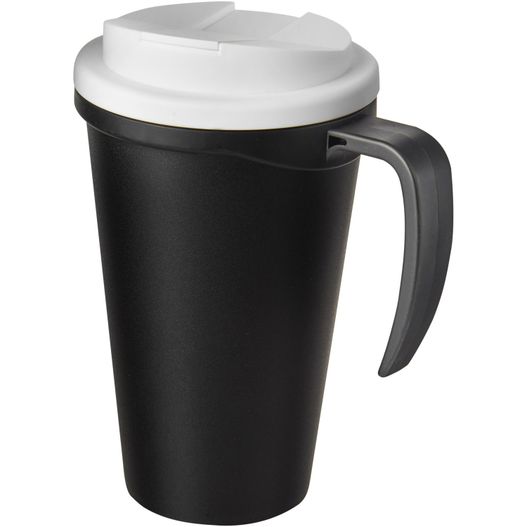 eine schwarze und weiße kaffeetasse mit einem deckel Americano® Grande 350 ml Isolierbecher mit auslaufsicherem Schraubverschluss (Bild 1)