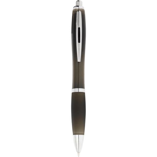 ein stift mit schwarzem körper und silberspitze Nash Kugelschreiber farbig mit schwarzem Griff (schwarze Mine) (Bild 1)