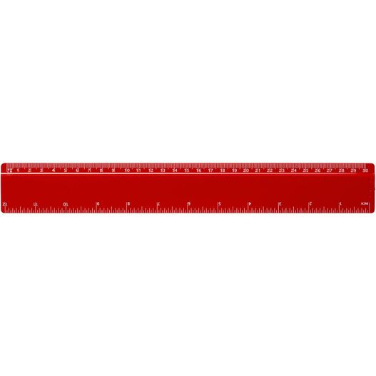 ein roter herrscher mit weißem hintergrund Refari 30 cm Lineal aus recyceltem Kunststoff (Bild 1)