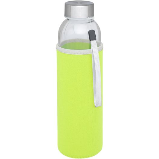 eine grüne wasserflasche mit weißem griff Bodhi 500 ml Glas-Sportflasche (Bild 1)