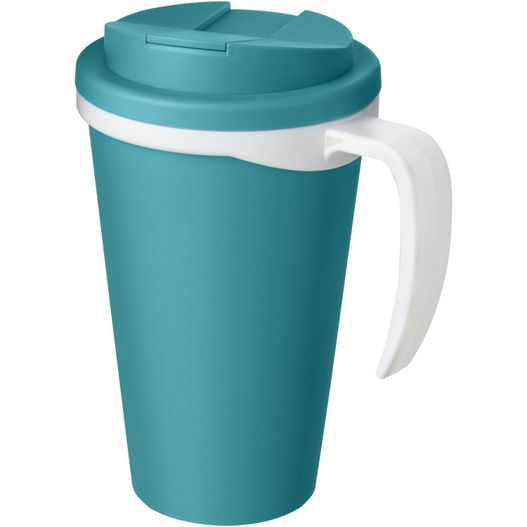 eine blaue tasse mit einem deckel und einem weißen griff Americano® Grande 350 ml Isolierbecher mit auslaufsicherem Schraubverschluss (Bild 1)