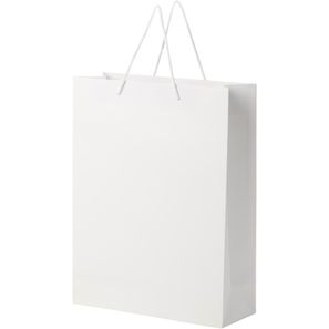 Handgefertigte 170 g/m² Integra-Papiertüte mit Kunststoff Kordelgriffen – 31 × 12 × 41 cm