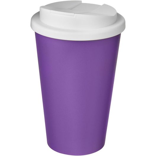 eine lila tasse mit einem weißen deckel und einem deckel Americano® 350 ml Isolierbecher mit auslaufsicherem Schraubverschluss (Bild 1)