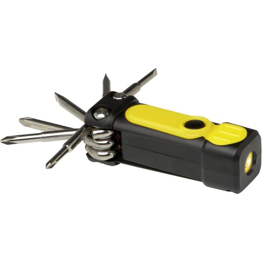 Octo 8-in-1 Schraubenzieher-Set aus recyceltem RCS Kunststoff mit Taschenlampe (Bild 1)