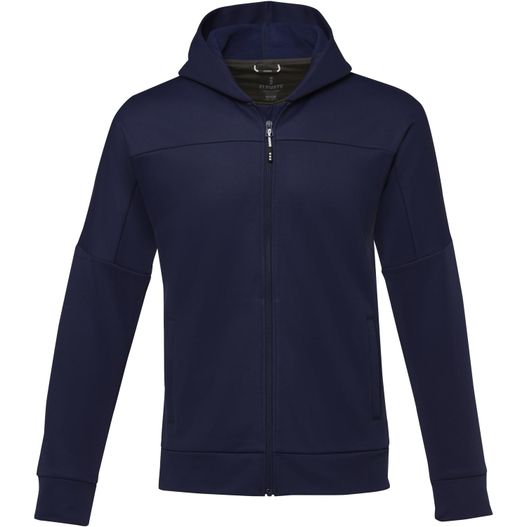 eine marineblaue jacke mit kapuze und reißverschluss Nubia Performance Kapuzensweatjacke für Herren (Bild 1)
