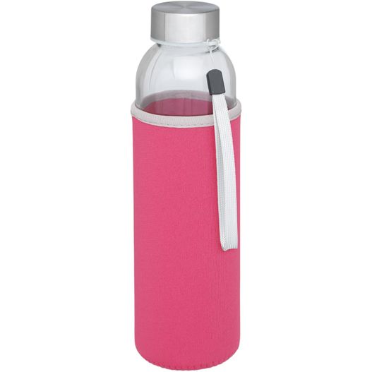 eine rosa wasserflasche mit weißem griff Bodhi 500 ml Glas-Sportflasche (Bild 1)