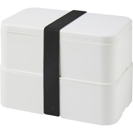 eine weiße lunchbox mit schwarzem band MIYO Doppel-Lunchbox (Bild 1)