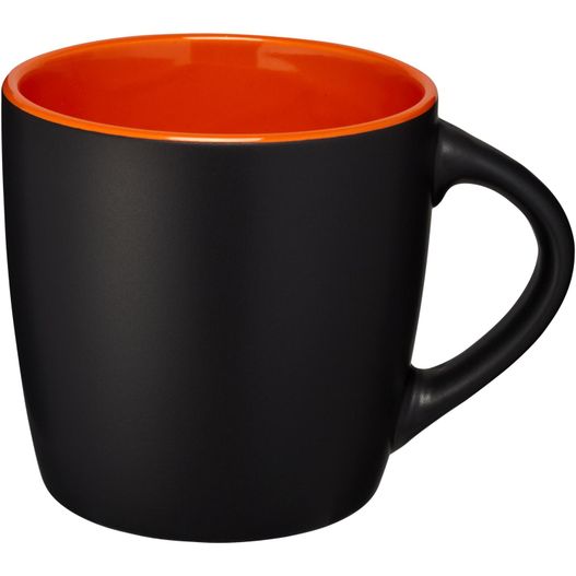 schwarzer und oranger becher mit griff Riviera 340 ml Keramikbecher (Bild 1)